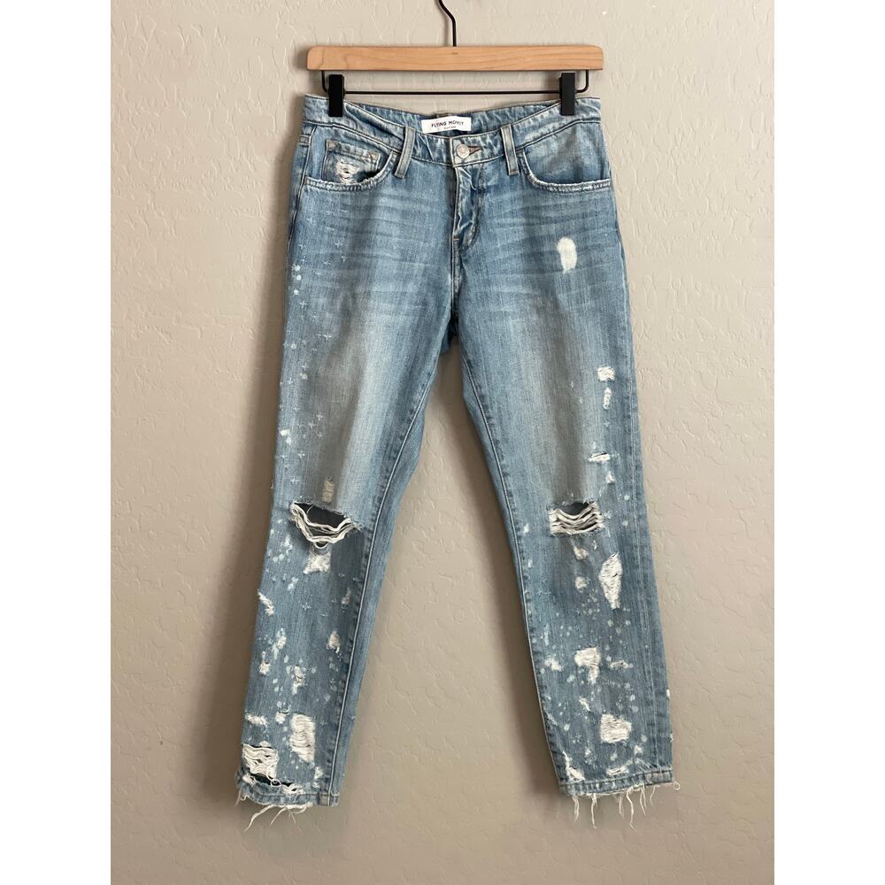 Flying Monkey Platinum Cropped Distressed Denim - 25